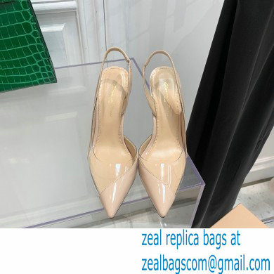 Gianvito Rossi Heel 10.5cm PLEXI PVC and Patent leather Slingback Pumps Nude 2022