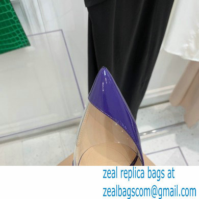 Gianvito Rossi Heel 10.5cm PLEXI PVC and Patent leather Slingback Pumps Purple 2022