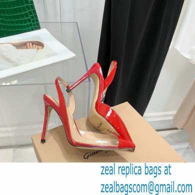 Gianvito Rossi Heel 10.5cm PLEXI PVC and Patent leather Slingback Pumps Red 2022