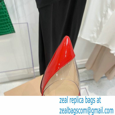 Gianvito Rossi Heel 10.5cm PLEXI PVC and Patent leather Slingback Pumps Red 2022