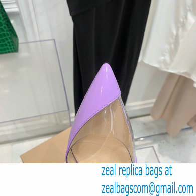 Gianvito Rossi Heel 10.5cm PLEXI PVC and Patent leather Slingback Pumps Violet 2022