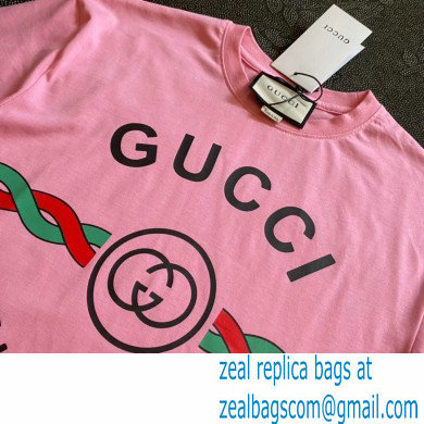 Gucci Cotton jersey 'Gucci Firenze 1921' T-shirt pink 2022