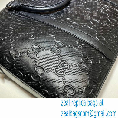 Gucci GG embossed briefcase bag 658573 Black 2022