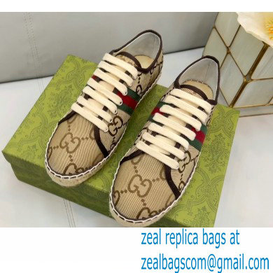 Gucci maxi GG Canvas Espadrilles Beige with Web 2022