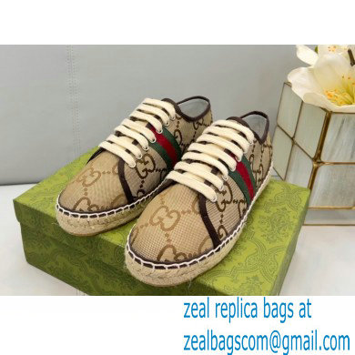 Gucci maxi GG Canvas Espadrilles Beige with Web 2022