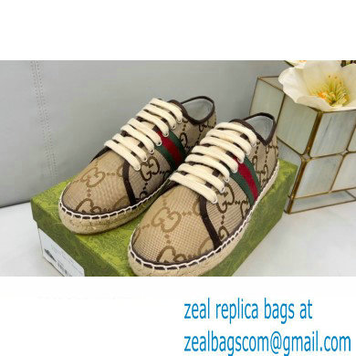 Gucci maxi GG Canvas Espadrilles Beige with Web 2022