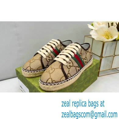 Gucci maxi GG Canvas Espadrilles Beige with Web 2022