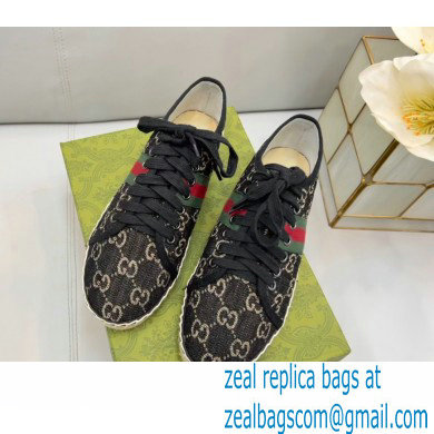 Gucci maxi GG Canvas Espadrilles Black with Web 2022