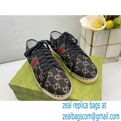 Gucci maxi GG Canvas Espadrilles Black with Web 2022