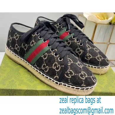 Gucci maxi GG Canvas Espadrilles Black with Web 2022