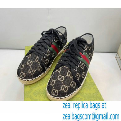 Gucci maxi GG Canvas Espadrilles Black with Web 2022