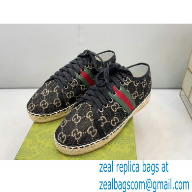 Gucci maxi GG Canvas Espadrilles Black with Web 2022