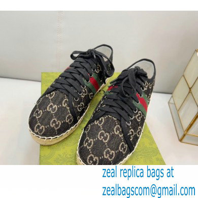 Gucci maxi GG Canvas Espadrilles Black with Web 2022