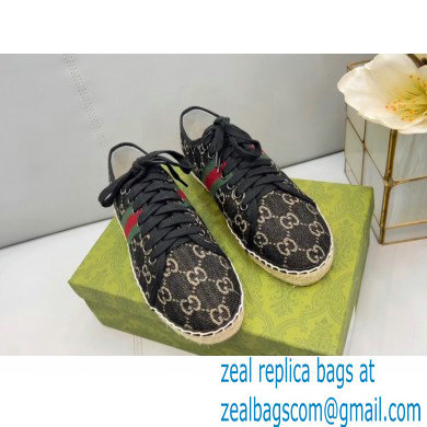 Gucci maxi GG Canvas Espadrilles Black with Web 2022