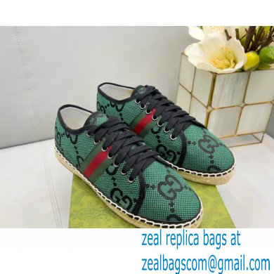 Gucci maxi GG Canvas Espadrilles Green with Web 2022