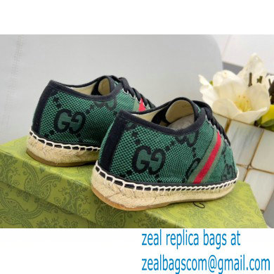 Gucci maxi GG Canvas Espadrilles Green with Web 2022