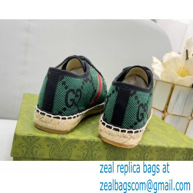 Gucci maxi GG Canvas Espadrilles Green with Web 2022