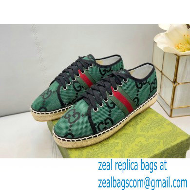 Gucci maxi GG Canvas Espadrilles Green with Web 2022