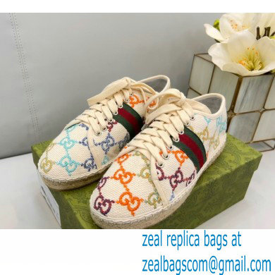 Gucci maxi GG Canvas Espadrilles Multicolor with Web 2022