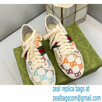 Gucci maxi GG Canvas Espadrilles Multicolor with Web 2022