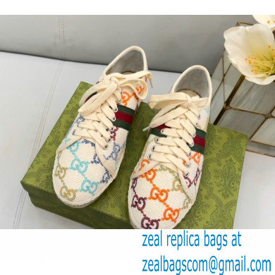 Gucci maxi GG Canvas Espadrilles Multicolor with Web 2022