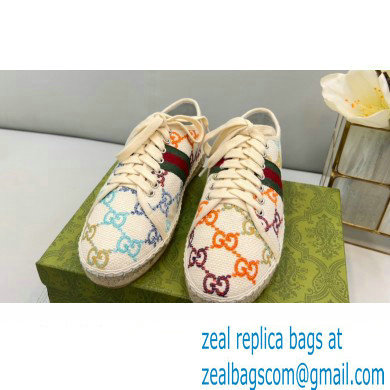 Gucci maxi GG Canvas Espadrilles Multicolor with Web 2022