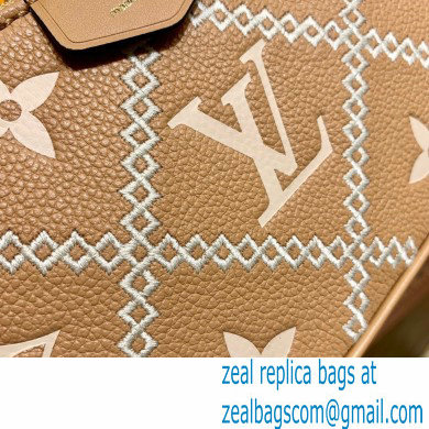 Louis Vuitton Monogram Empreinte Leather Easy Pouch On Strap Bag Embroidered Beige M81137