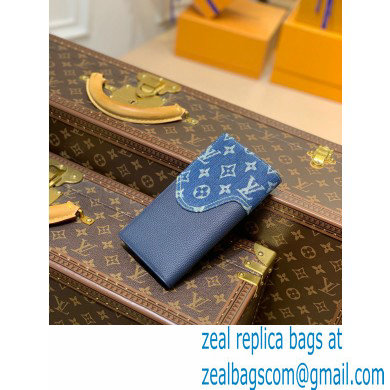 Louis Vuitton Monogram denim Brazza Wallet Blue