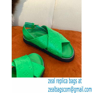 Louis Vuitton Paseo Flat Comfort Sandals Monogram-embossed Green 2022