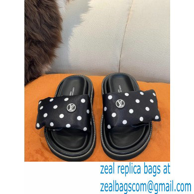 Louis Vuitton Pool Pillow Comfort Mules Satin Polka Dots Black 2022