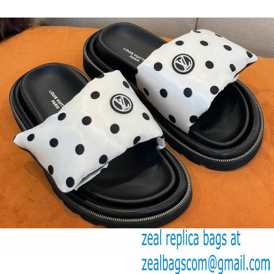 Louis Vuitton Pool Pillow Comfort Mules Satin Polka Dots White 2022