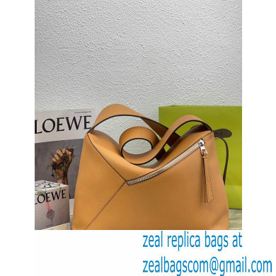 loewe LARGE Puzzle Hobo bag in nappa calfskin warm desert