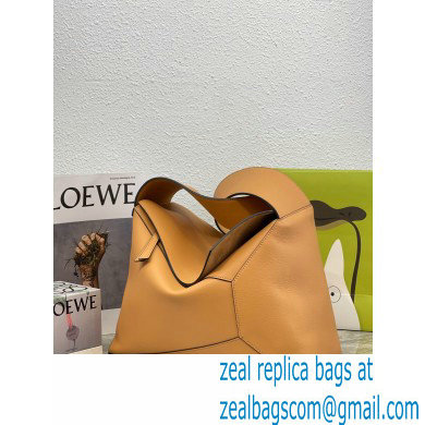 loewe LARGE Puzzle Hobo bag in nappa calfskin warm desert