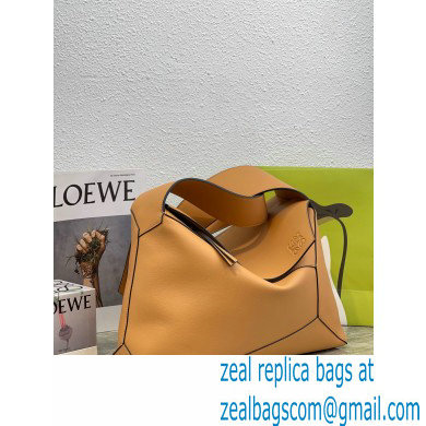 loewe LARGE Puzzle Hobo bag in nappa calfskin warm desert