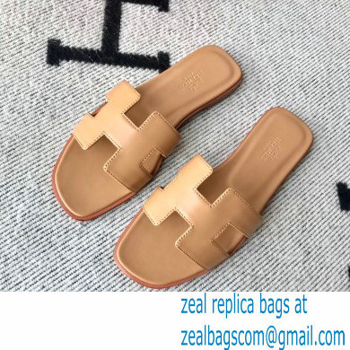 Hermes Oran Flat Sandals in Swift Box Calfskin 39