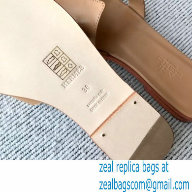 Hermes Oran Flat Sandals in Swift Box Calfskin 39