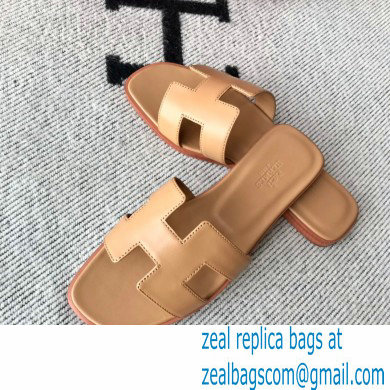 Hermes Oran Flat Sandals in Swift Box Calfskin 39