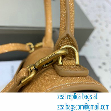 BALENCIAGA Hourglass Small Handbag in yellow glitter material 2022