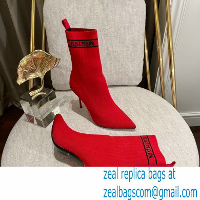 Balmain Heel 9.5cm Skye stretch knit ankle boots 05 2022