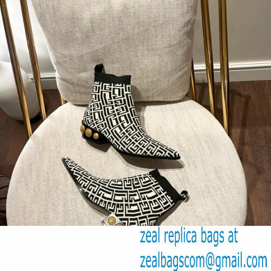 Balmain stretch knit Coin ankle boots 03 2022