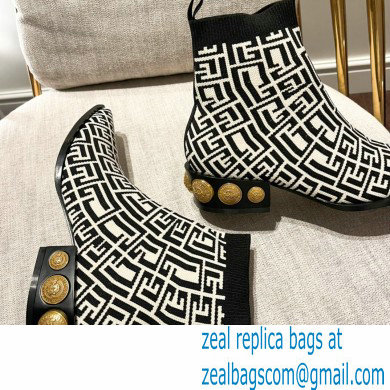 Balmain stretch knit Coin ankle boots 03 2022