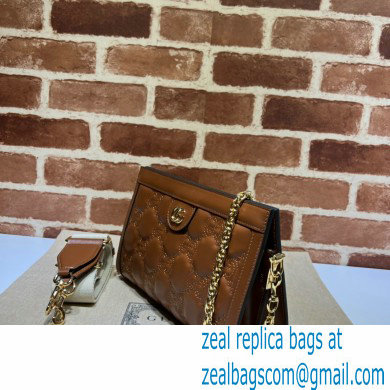 Gucci GG Matelasse leather small bag 702200 Brown