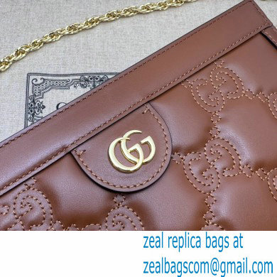 Gucci GG Matelasse leather small bag 702200 Brown