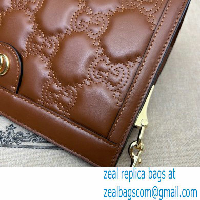 Gucci GG Matelasse leather small bag 702200 Brown