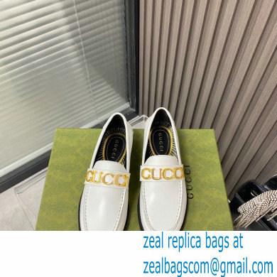 Gucci Leather 'Gucci' loafers White 2022 - Click Image to Close