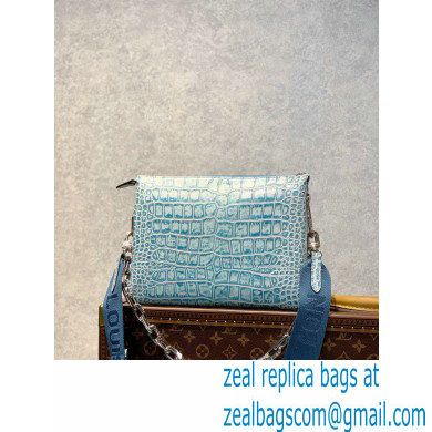 Louis Vuitton Coussin PM Bag in Crocodile Embossed Leather M57791 Blue 2022