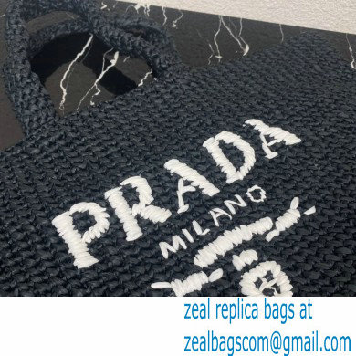 Prada Large raffia tote bag 1BG392 Black 2022