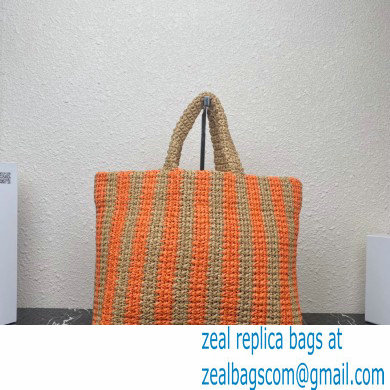 Prada Large raffia tote bag 1BG392 Orange/Beige 2022