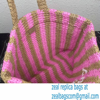 Prada Large raffia tote bag 1BG392 Pink/Beige 2022