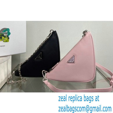 Prada Leather two triangles bag 1BC176 Black/Pink 2022